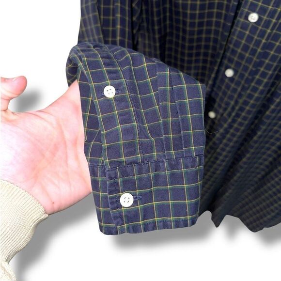 Polo Ralph Lauren Navy & Green 2 Ply Oxford Button Down Shirt Sz L - Picture 4 of 7